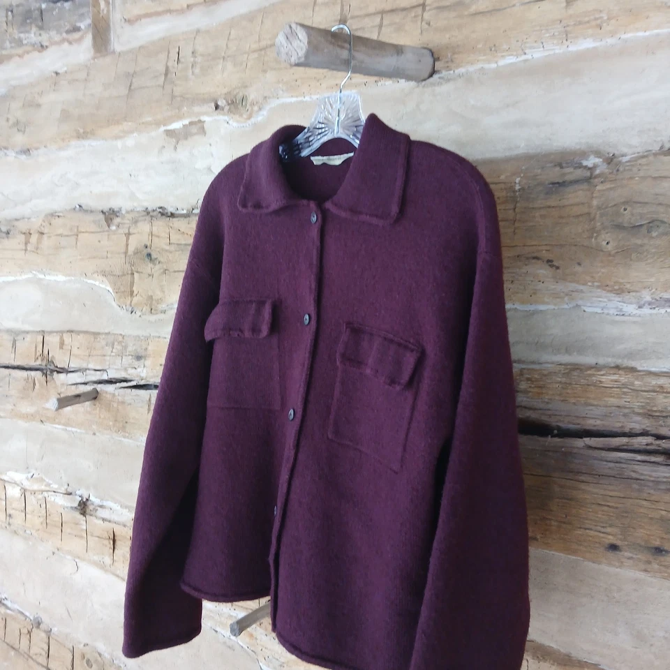 G.H. Bass & Company女式开衫毛衣领羊毛勃艮第大号 — 第 4/4 张图片