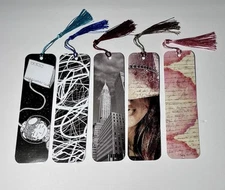 Set of 5 Laminated Handmade Bookmarks – Assorted Designs, Unique & Stylish!