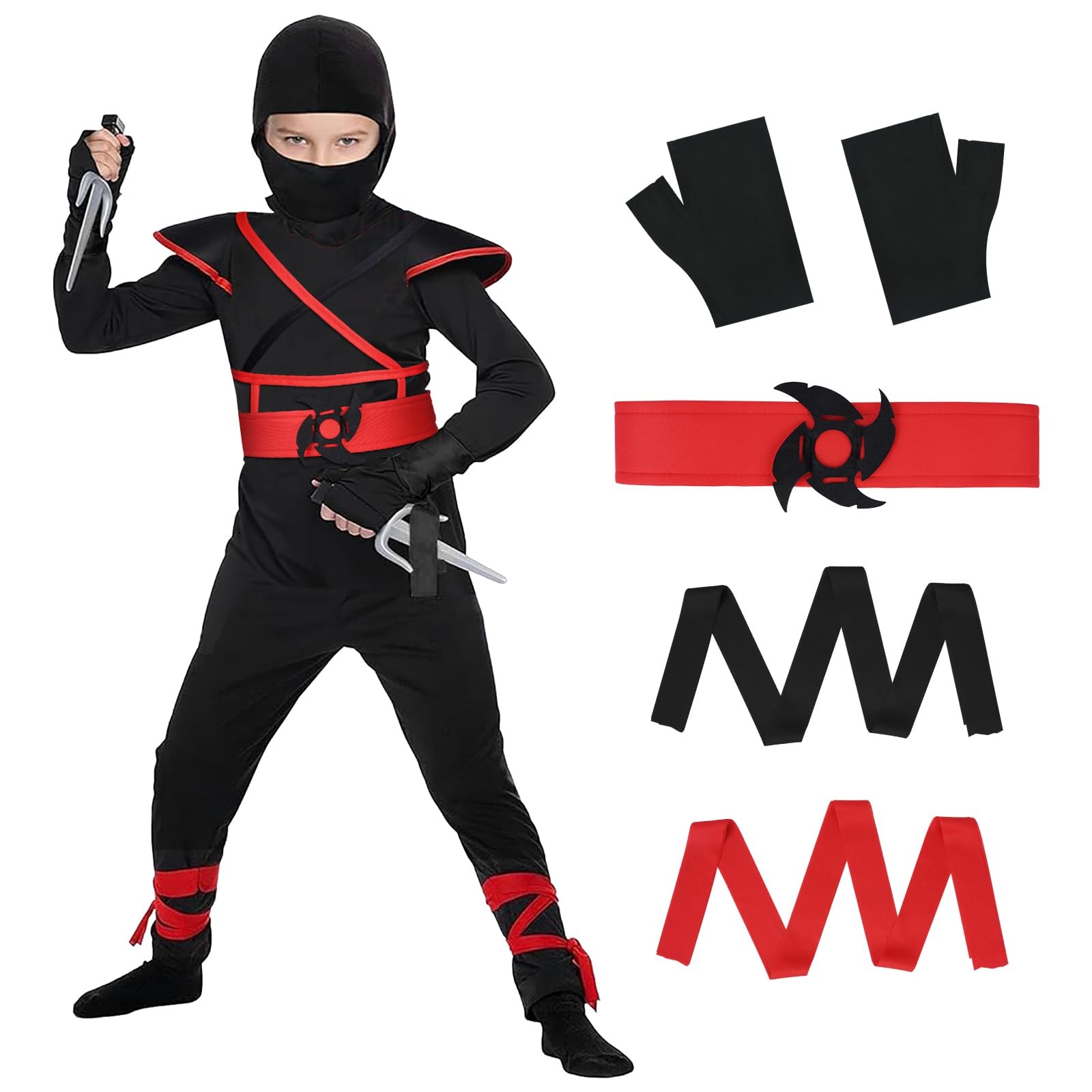 Costume Ninja Enfant en Tissu Respirant avec Masque Ajustable