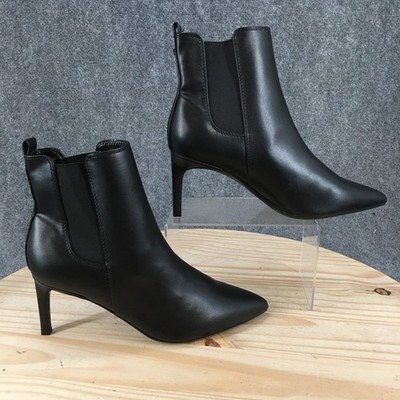 Calvin Klein Boots Womens 9 M Samara Kitten Heels Chelsea Pointed Booties Black