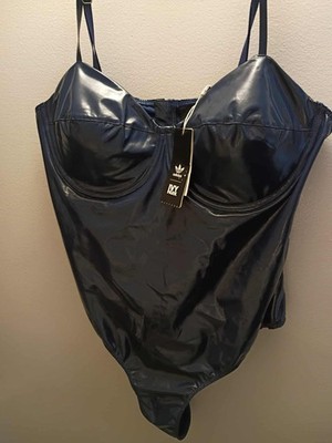 Adidas x Ivy Park Dark Blue Latex Pants + bodysuit  Size 2x Beyonce New NWT
