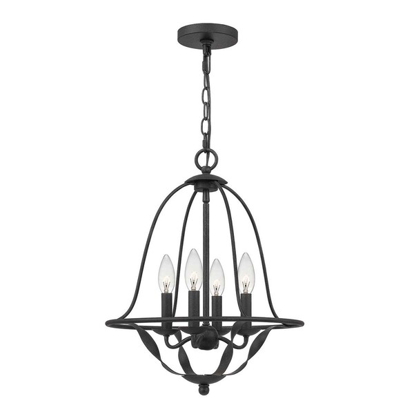 Kronleuchter Rustikal Shabby Grau Ø 40,5 Cm 4X E14 Metall Pendelleuchte Esstisch-image