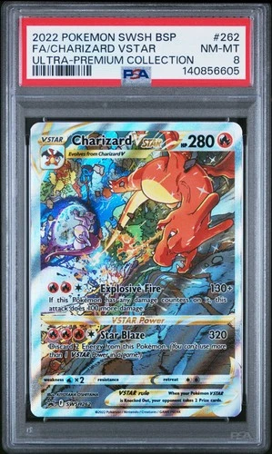 2022 POKEMON SWSH ULTRA-PREMIUM COLLECTION FULL ART/CHARIZARD VSTAR PSA 8