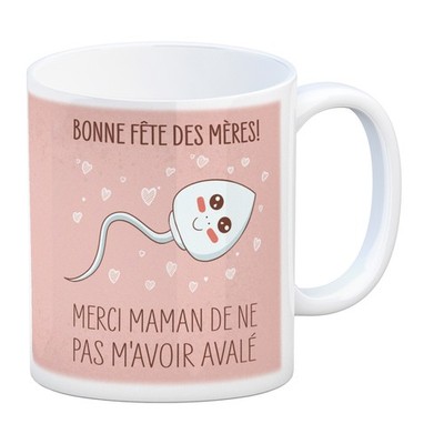 Bonne fête des mères! Tasse à café avec slogan Merci maman de ne pas