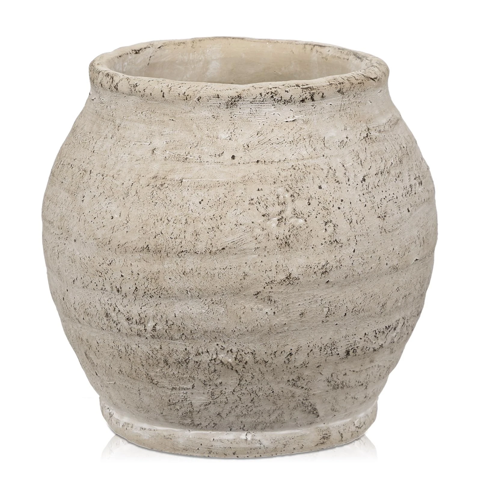 Rustic Vintage Ceramic Pottery Vase, 6.1'' Farmhouse Table Decor with Distres...