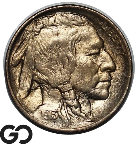 1913 Buffalo Nickel, Type 2, Gem BU++