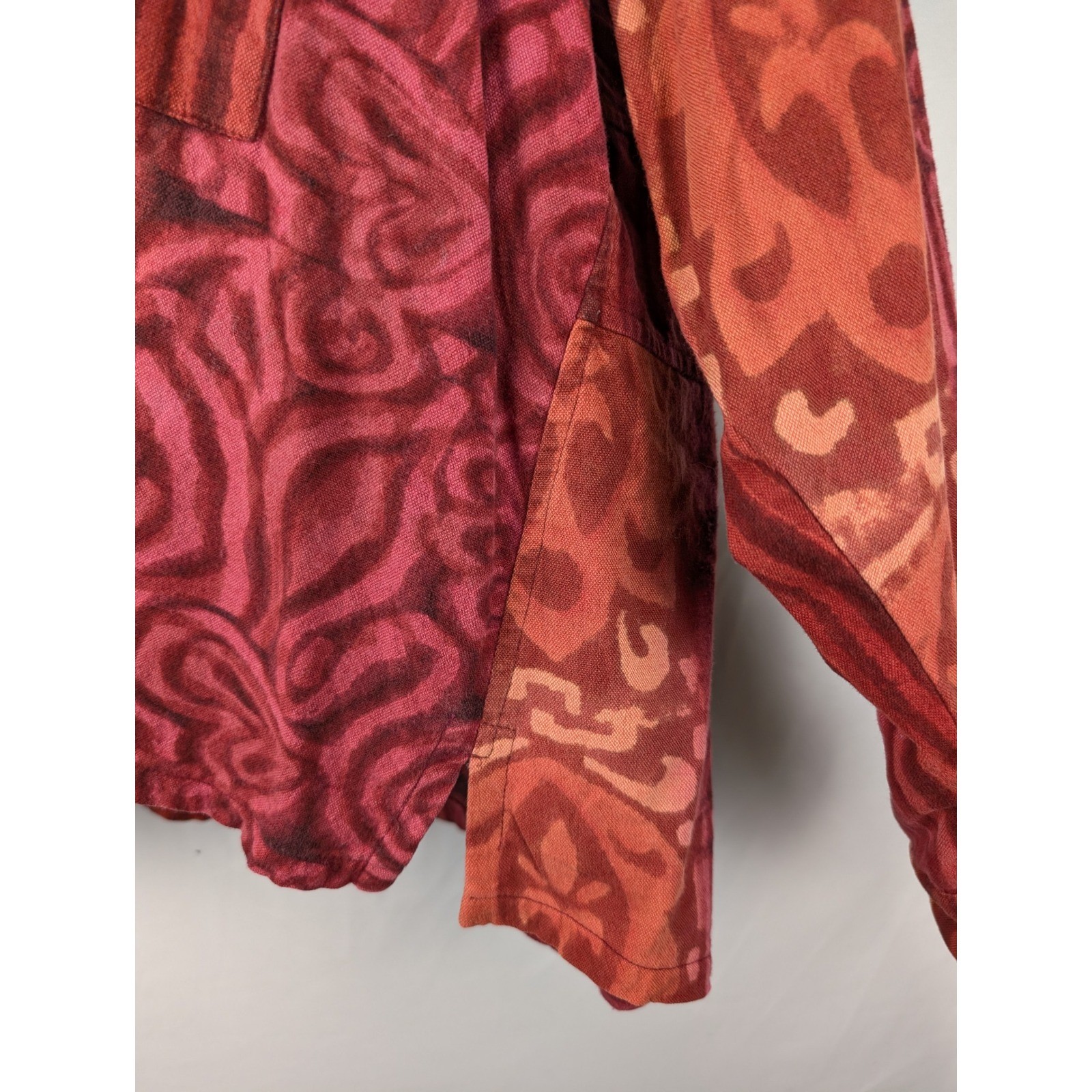 Abstract Print Patchwork Button Shirt Heavyweight… - image 6