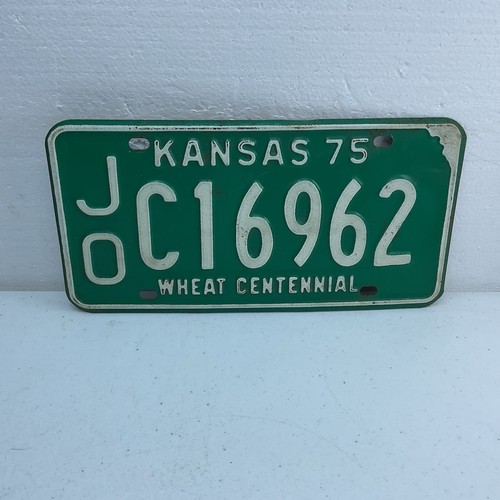 1975 Kansas License Plate Tag# JO C 16962 Johnson County