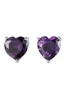 Latelita Amore Herz Amethyst Ohrstecker Silber 925 Sterling Silber Lila