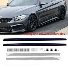 Performance Seitenschweller Ansatz schwarz blau lack für BMW F32 F33 F36 M-Paket