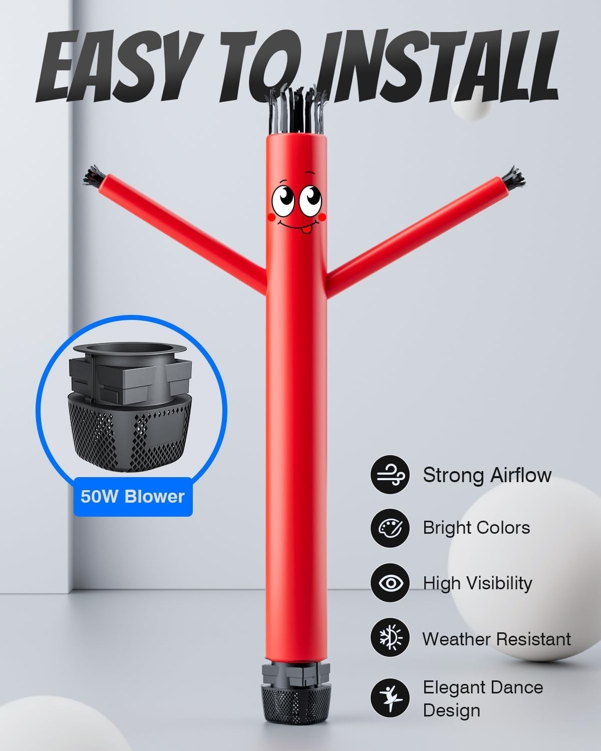 6ft Inflatable Tube Man Kit: Wacky Waving Guy + Blower