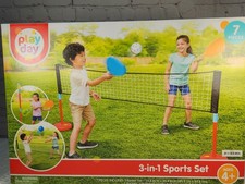 Play Day Kids 3 In 1 Sports Set - Pickleball, Volleyball Swing Ball