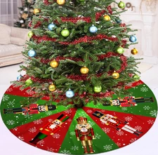 Nutcracker Tree Skirt 36" Black Nutcracker Christmas Decor Winter Holiday Tree