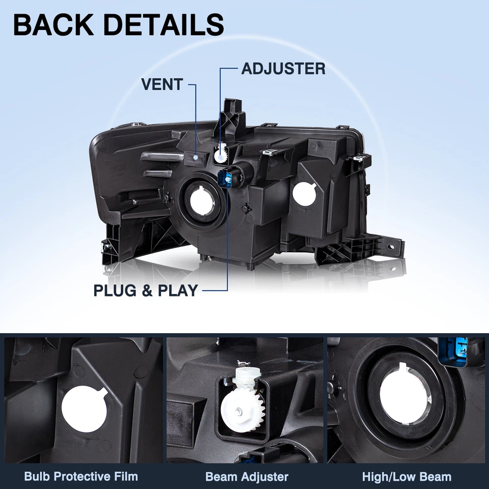 Faro cromado lado del conductor [tipo halógeno] apto para Ford Flex 2009-2012 Foto 4 de 4