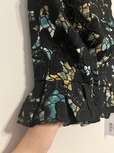 NWT Jovani Multi Lace Overlay Sleeveless Peplum Contemporary Crop Top Size 10 - Picture 5 of 11