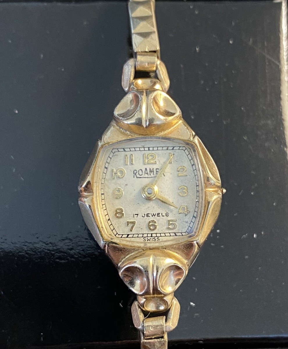 VINTAGE*ROAMER*GOLD PLATED 17 JEWELS,SWISS,LADIES WATCH, NON