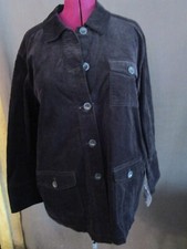 Erika Black Corduroy Button Up Jacket Sz 2x