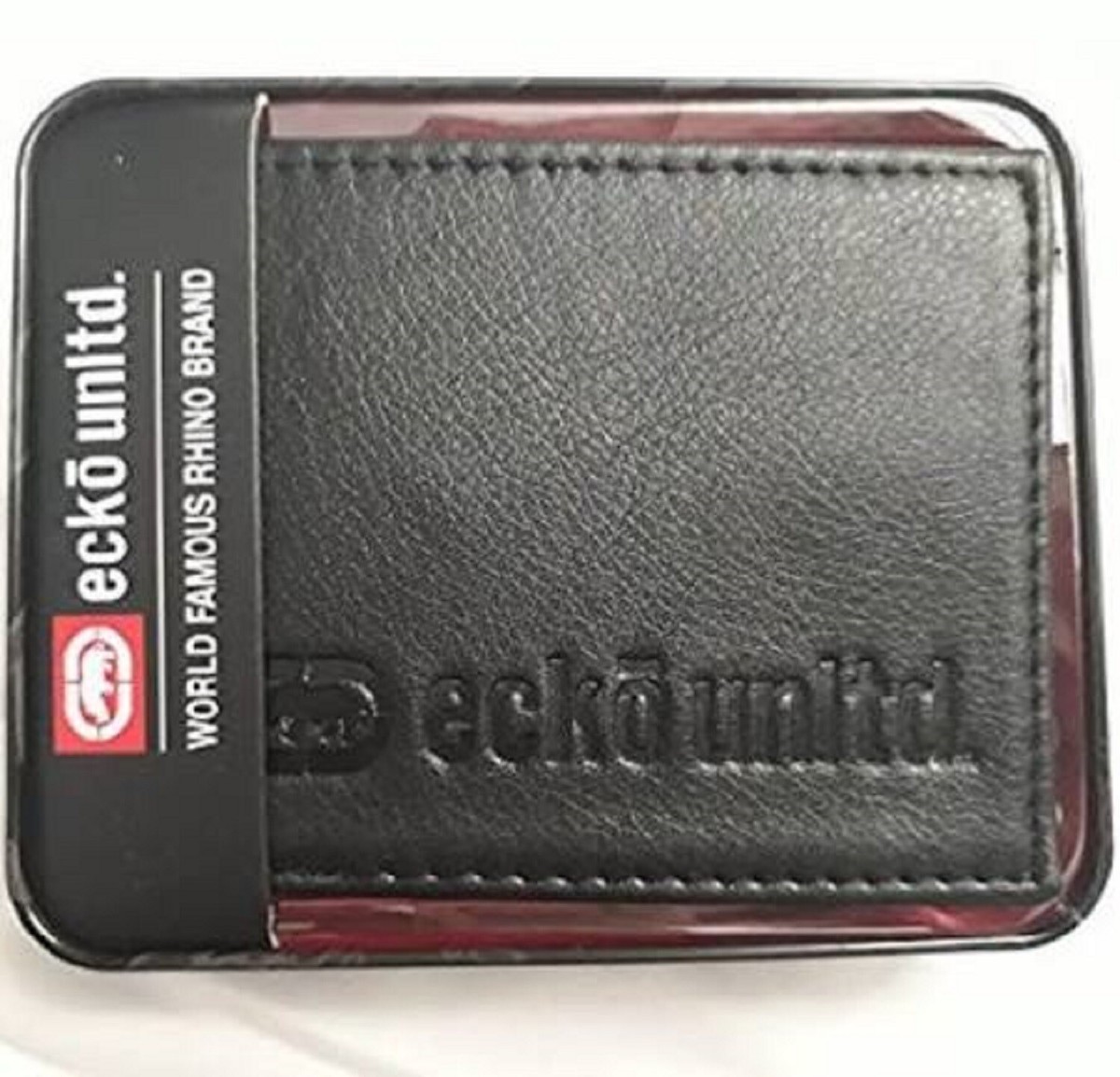 Ecko Unltd. Rhino Men's Genuine Leather Black Wallets - Gift TIN