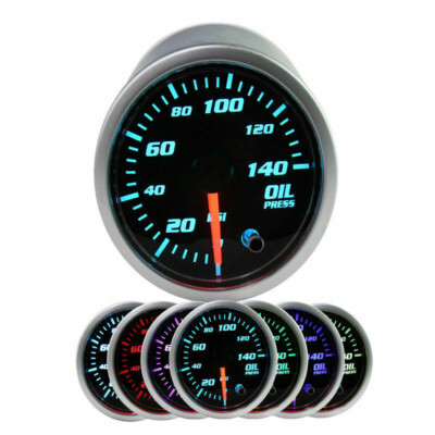 #ad Press Meter w Sensor 2quot; 52mm Oil Pressure Gauge Pointer Digital 7 Color LED Psi $24.90