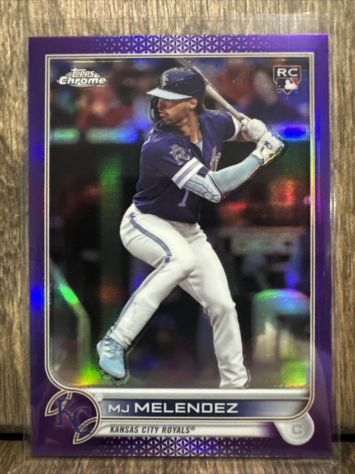 2022 Topps Chrome Update MJ Melendez #USC38 Purple Refractor RC Royals Rookie