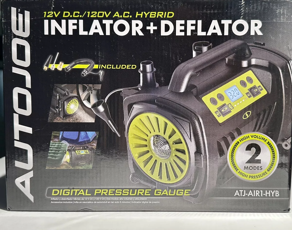 AUTO JOE ATJ-AIR1-HYB Hybrid 12-Volt High Volume Tire Inflator / Deflator