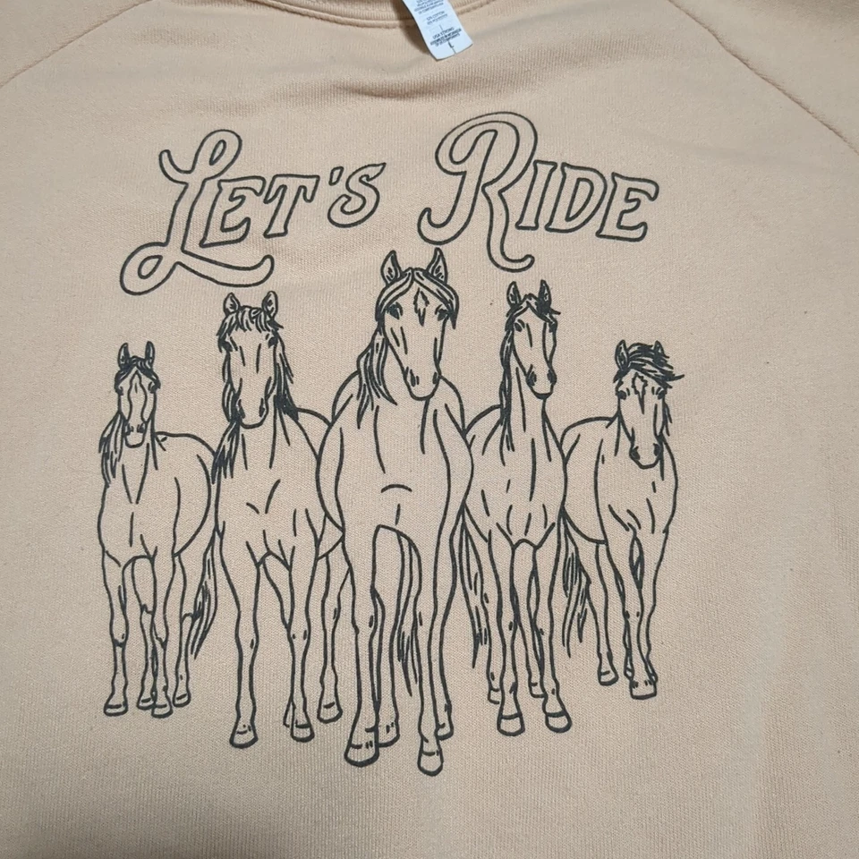 Bella холст большой укороченный толстовка песок цвет "Let's Ride" лошадей - Изображение 3 из 4