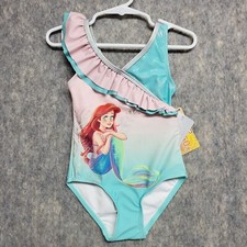 Disney Swimsuit Girls 3 Ariel The Little Mermaid Colorful UPF 50 Sleeveless