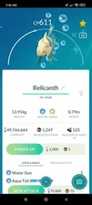 Pokemon Shiny Relicanth - TRA'DE 1 mill Dust GO - Read Description