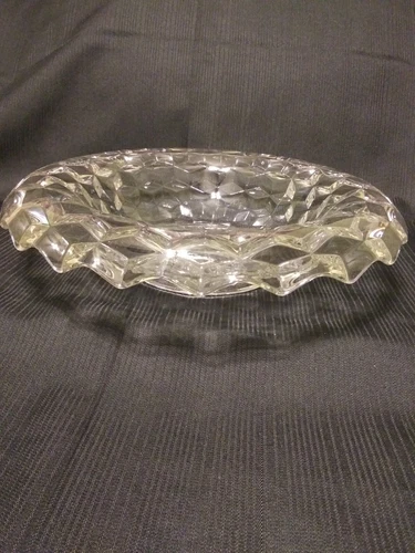 Fostoria American Clear Rolled Edge Scalloped Centerpiece Bowl~11.5"