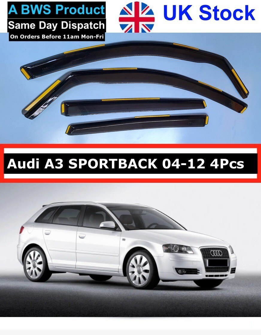 Audi A3 mk2 SPORTBACK 5door hatchback 0412 wind deflectors 4piece eBay