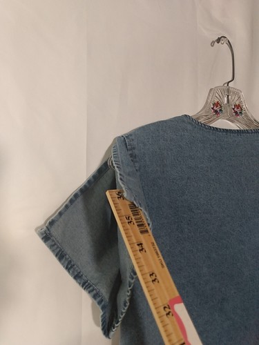 Noracora Women's Denim Open Cap Sleeve Shirt Dress Size Large - Imagen 4 de 7