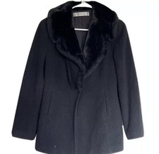 Preowned Jessica By Christopher Coat Faux Fur Collar Women’s Size 6