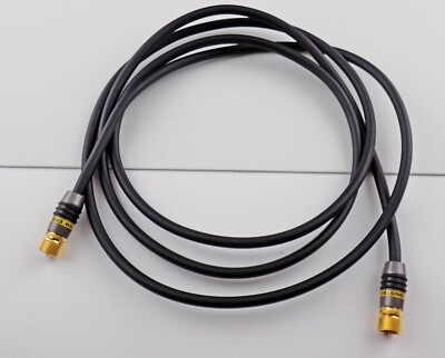 Monstervideo 2 F-Pin RF Coaxial 2M (6.5 ft) Antenna Video Cable Easy Turn Ends