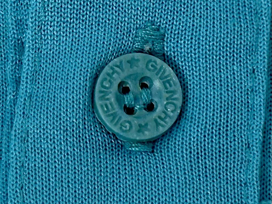 Vintage Givenchy Polo Shirt Adult Size Medium Short Sleeve Shirt Turquoise thumbnail 4