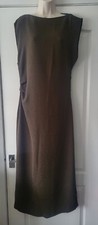 Zara Women's Long Maxi work Evening Shift Dress Boat Neck New With Tags Size L