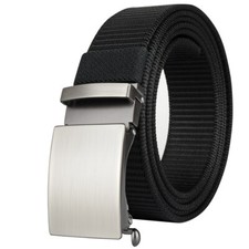 Big Tall 120 To 190cm Men Black Automatic Ratchet Slide Buckle Belt Trim To Fit