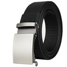 Big&Tall 120 To 190cm Men Black Automatic Ratchet Slide Buckle Belt Trim To Fit