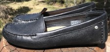 Ugg Women's Black Leather Slip On Driving Moccasin Slippers Size 7 US