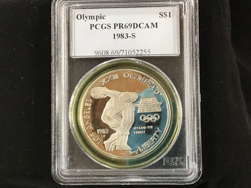 1983-S Olympic Silver Dollar PCGS PR69DCAM Gem Proof B0470 - Picture 3 of 6