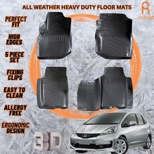 3d Molded Car Floor Mats Liners Fits Honda Fit 2008-2015 All Weather Heavy Duty