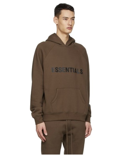 essentials dark brown hoodie