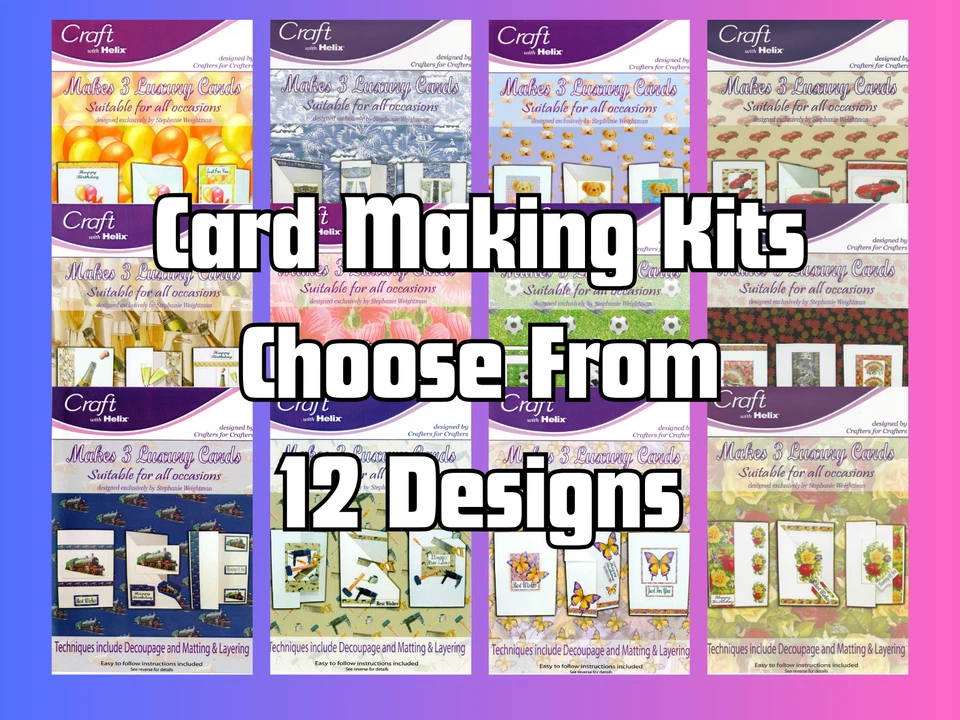 HELIX 12 Designs! Card Making Kits - Makes 3 A6 Cards with Envelopes - All Occasions