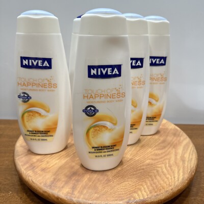 lot of 5 Nivea Touch of Happiness Orange Blossom Bamboo Body Wash 16.9 oz HTF