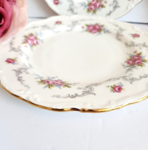 Vintage Royal Albert Tranquility Set of 6 Salad Plates Pink Floral Rose & Gold - Picture 8 of 10