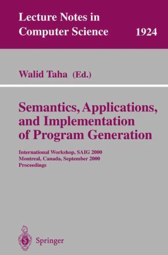 Lecture Notes in Computer Science Ser.: Semantics, Applications, and ...