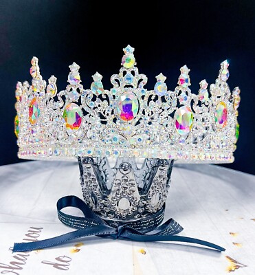 Women\'s AB Silver Crystal Queen Crown Tiara Wedding Prom Princess Headpiece Amazon.com: SWEETV Tiara Crown for Women, Wedding Tiara for  main image 2