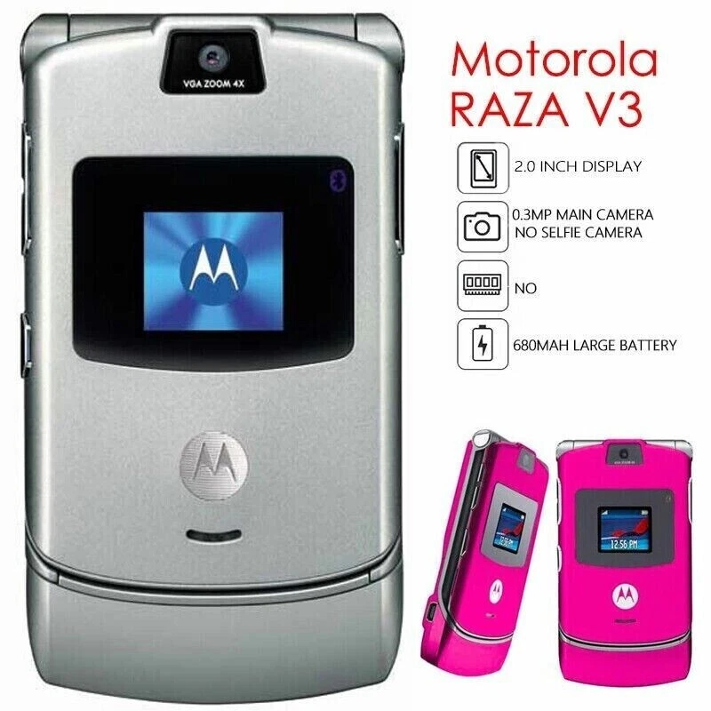 Original Motorola RAZR V3 Pink Unlocked Flip GSM Bluetooth MP4 video Phone - Image 4 of 4