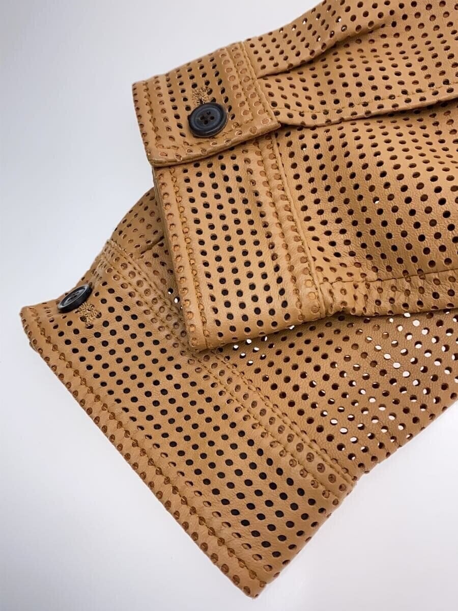 STUSSY Perforated Leather Zip Shirt Long Sleeve Shirt M Leather