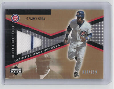 2002 Upper Deck Ultimate Collection #JR-SS Sammy Sosa Game Jersey Tier 4 #/199