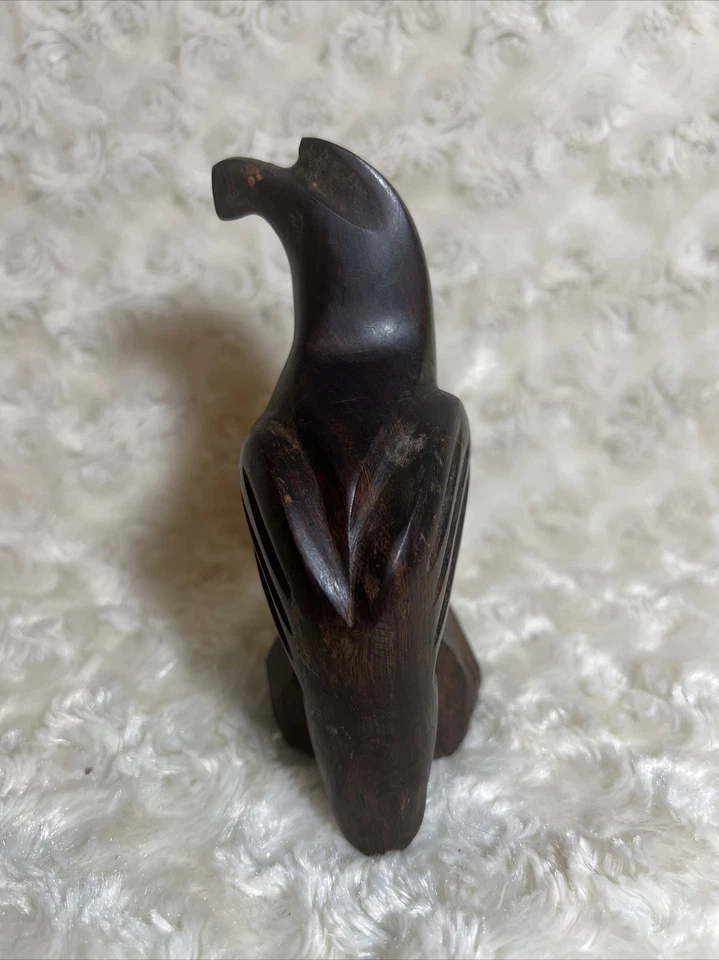 Wooden Hand Carved Seagull Statue Solid Wood Sculpture Handcrafted Handmade - Image 4 of 4